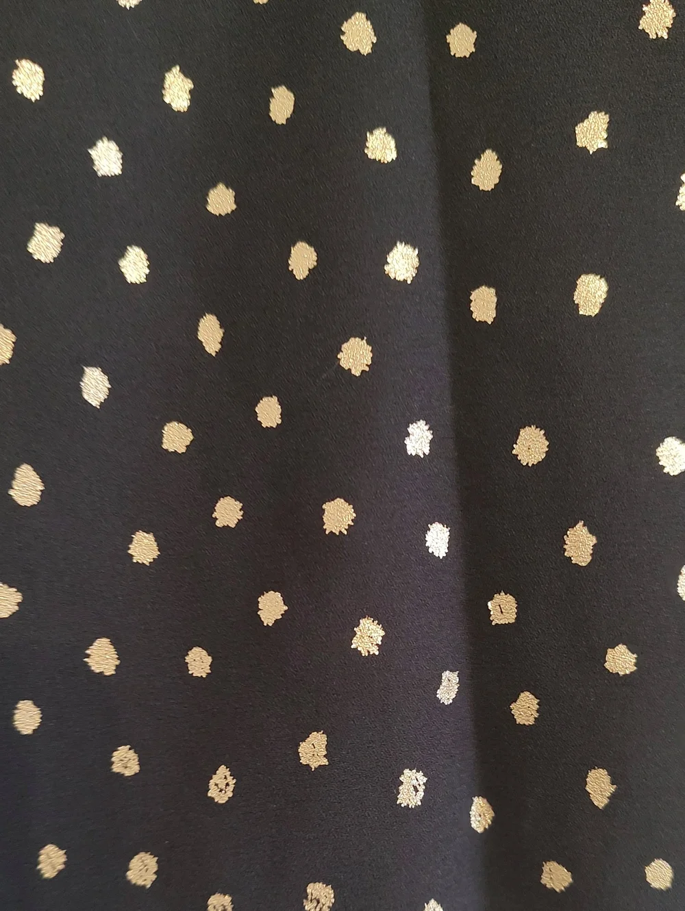 J. Crew Black V-Neck Sleeveless Top with Gold Dot Print